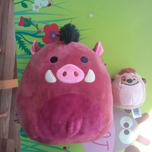 Squishmallows Disney Lion King Plush Pumbaa 10 Inch and Timon 4 Inch Plush